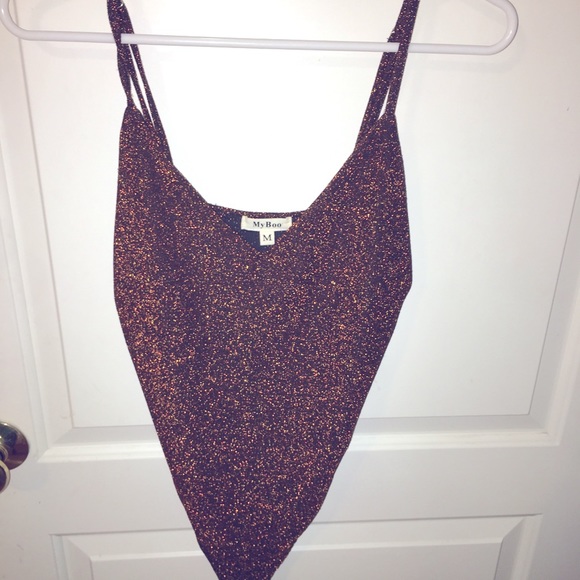My Boo Tops - Copper low back v neck bodysuit